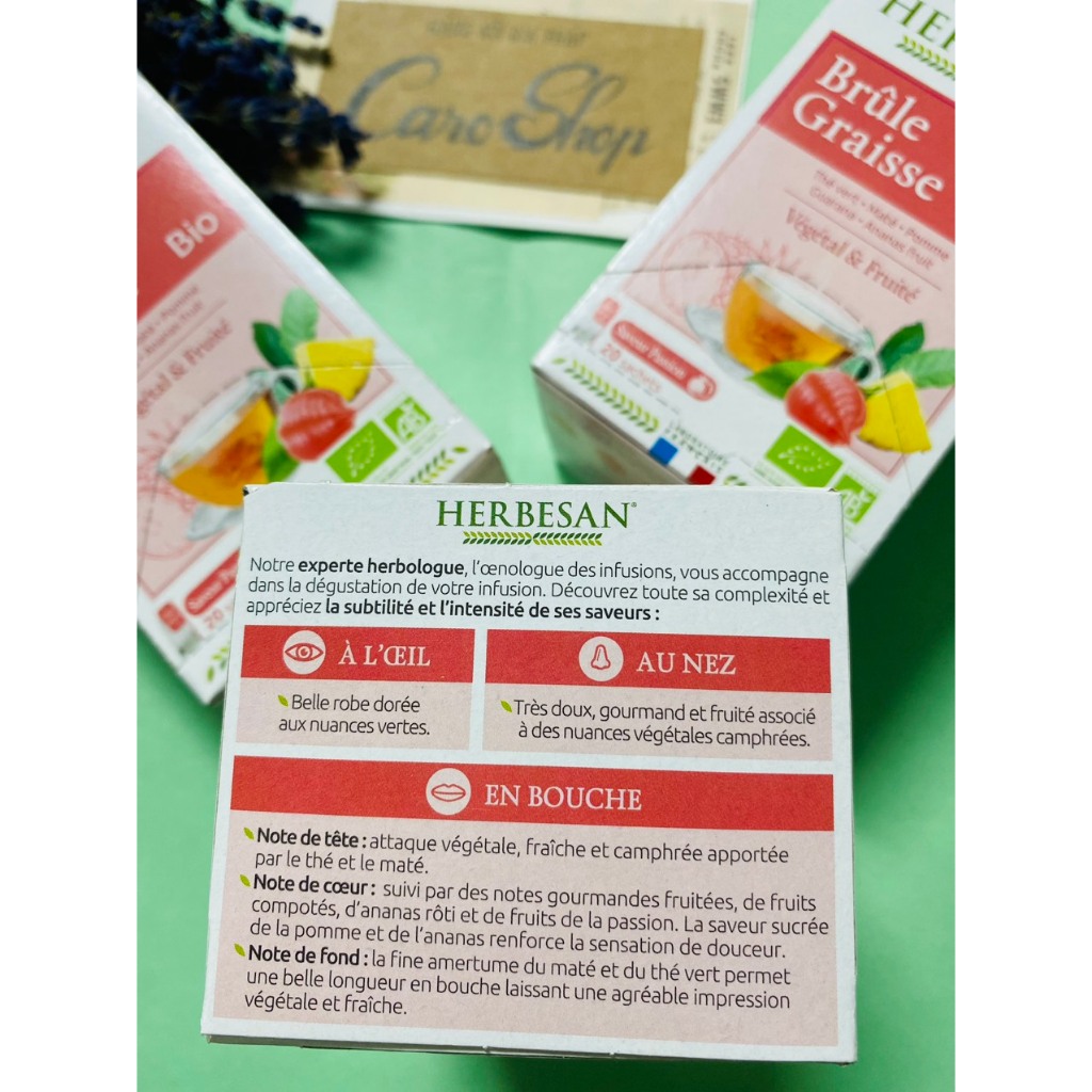 Trà giảm cân đốt mỡ HERBESAN Brule Graisse BIO Pháp