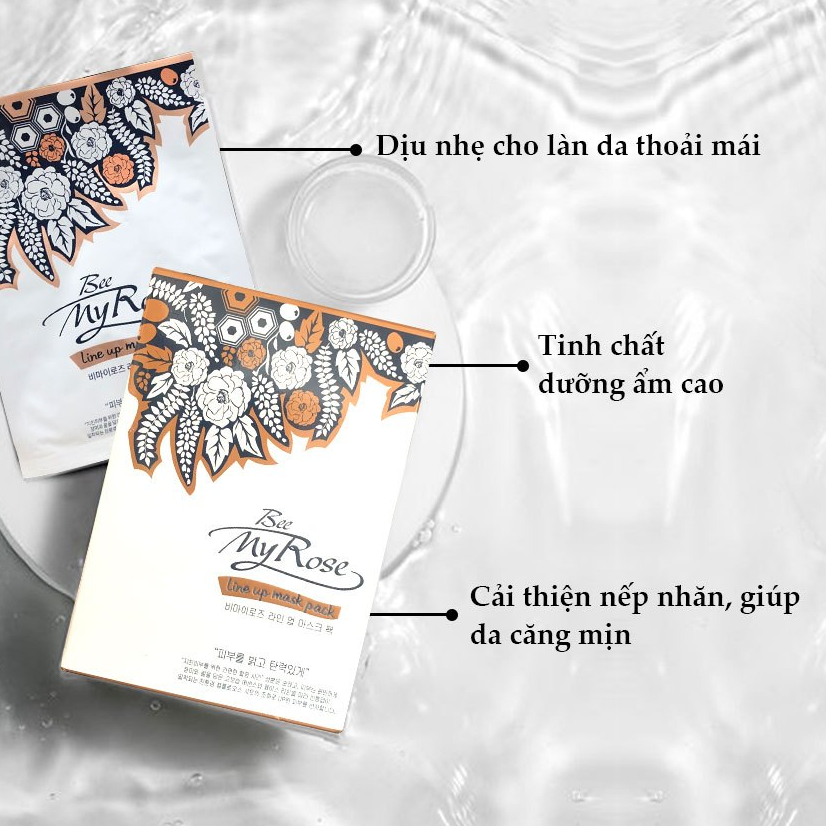 Mặt nạ giấy dưỡng da Hàn Quốc Bee My Rose Ainos, Mask đắp mặt cấp ẩm, chiết xuất từ thiên nhiên, không gây kích ứng.