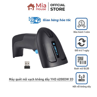 Máy bắn mã vạch không dây YHD 6200DW 2D, Máy quét mã vạch Barcode Qrcode, Đầu đọc mã vạch dùng trên Laptop, PC