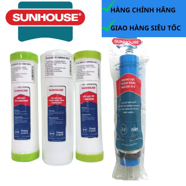 LÕI LỌC 123 VÀ MÀNG RO SUNHOUSE SẢN PHẨM CHÍNH HÃNG.