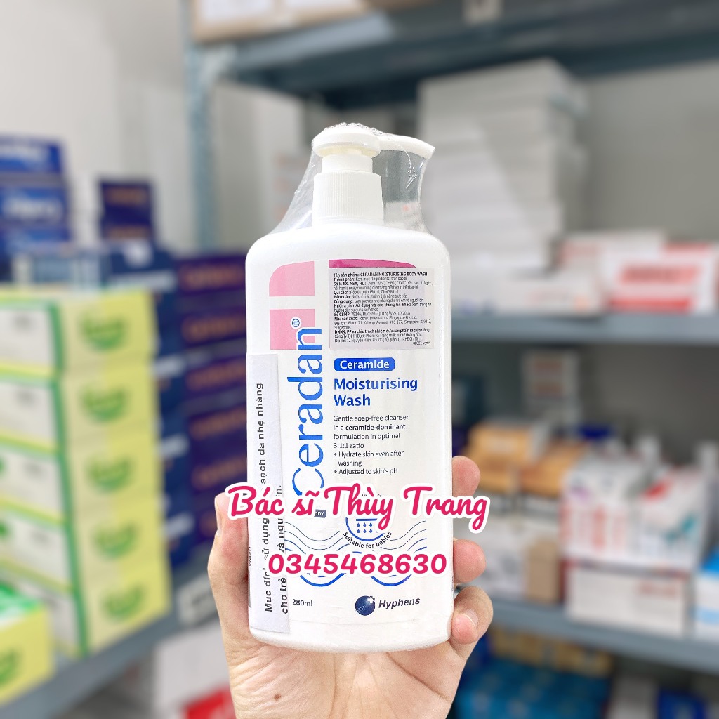 Sữa tắm dịu nhẹ cho da khô, nhạy cảm, dễ kích ứng CERADAN Moisturising Body Wash - 280ml