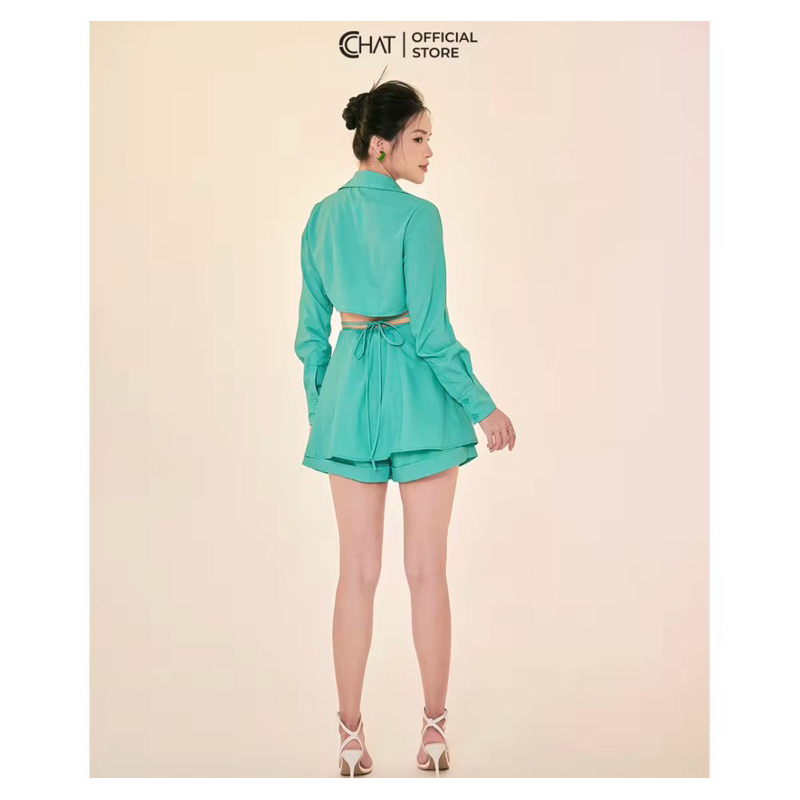 Set áo somi croptop kèm chân váy hàng thiết kế cao cấp siêu đẹp CHỈ CÒN MÀU TRẮNG