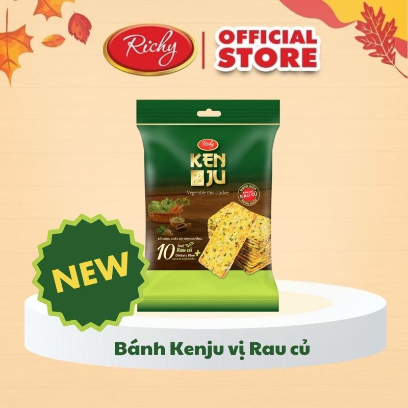BÁNH QUY RICHY KENJU VỊ RAU CỦ - CHÀ BÔNG 192G/ BÁNH QUY MỎNG GIÒN KENJU