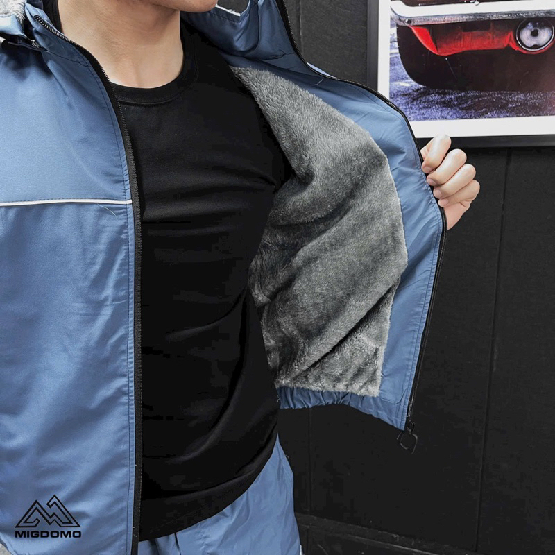 Bộ gió nam thể thao lót lông cao cấp,Bộ quần áo gió thu đông nam