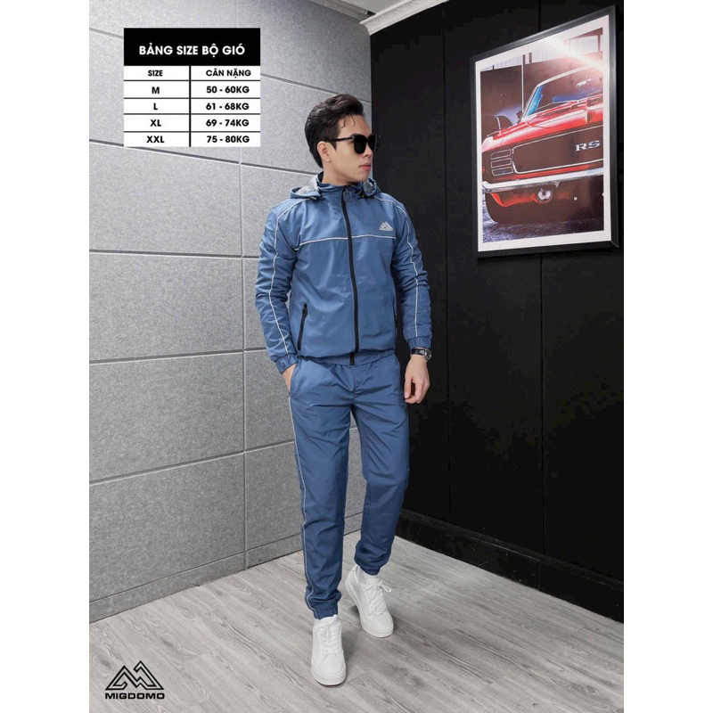 Bộ gió nam thể thao lót lông cao cấp,Bộ quần áo gió thu đông nam