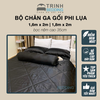 BỘ CHĂN DRAP PHI LỤA CAO CẤP Dành cho nệm ngoài ( kich thuoc lớn dày <35cm ) 💕