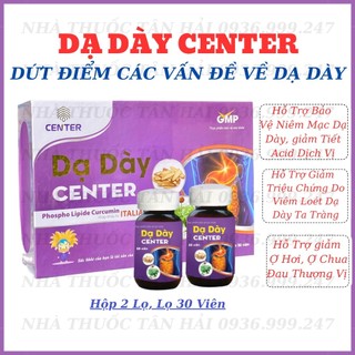 Dạ Dày CENTER - Hỗ trợ giảm đau dạ dày, viêm loét dạ dày tá tràng, trào ngược dạ dày, ợ hơi, ợ chua, đau thượng vị, h60v