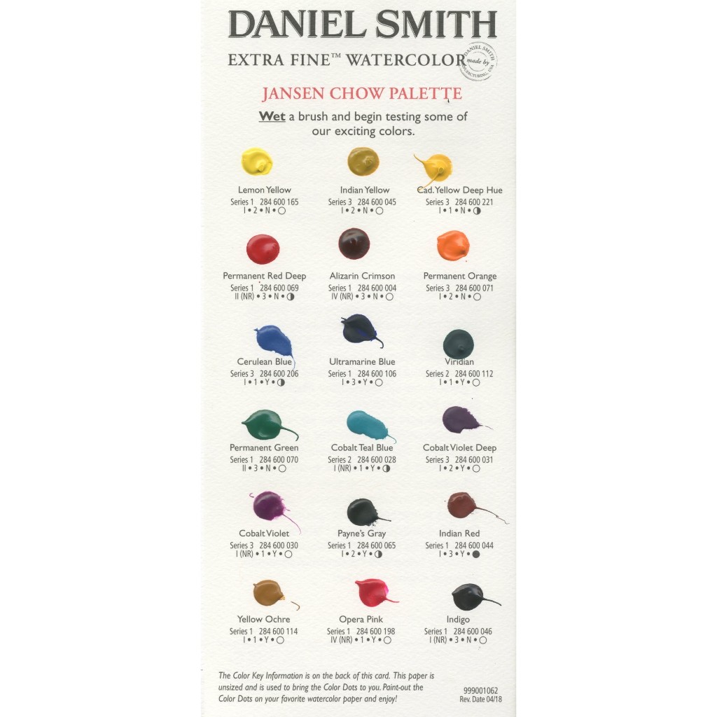 Dot card màu nước thử màu - 18 colors