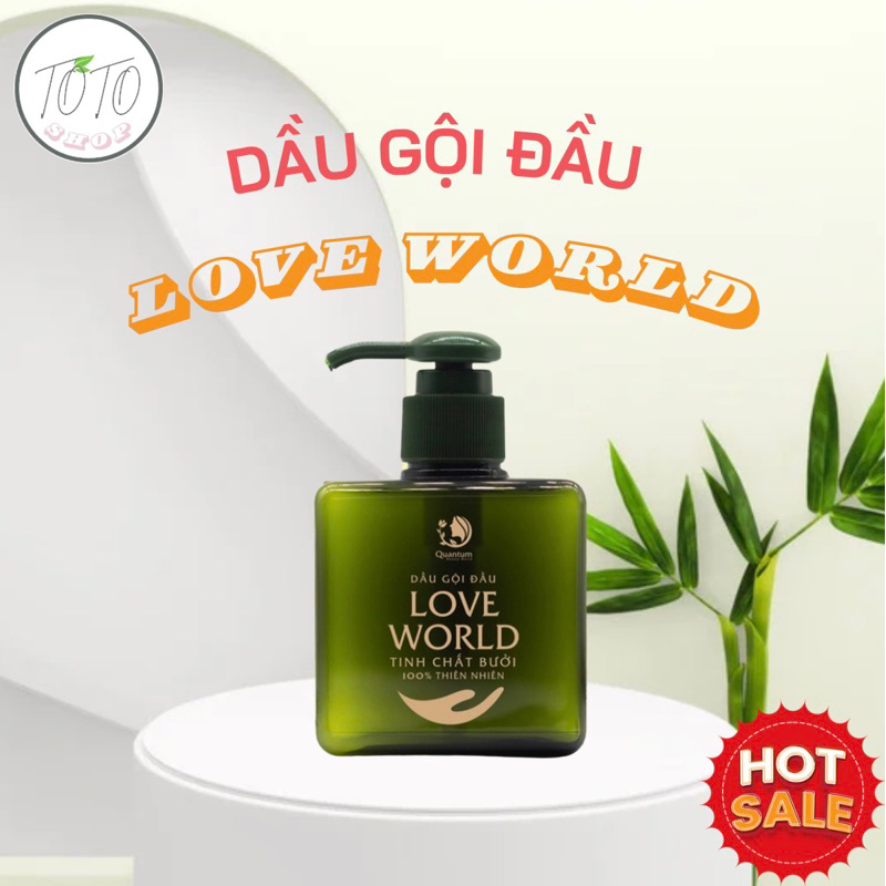 Dầu gội đầu LOVE WORLD sạch gàu, mọc tóc, suôn mượt tự nhiên tinh chất bưởi 100% thiên nhiên | 250ml
