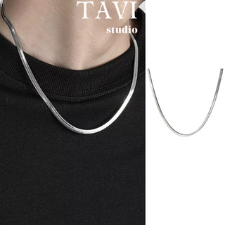 Dây Chuyền Vòng Cổ Kim Loại Clash Màu Bạc Thép Titan Không Gỉ Thời Trang Tavi Studio Basic Phong Cách Hàn Quốc Nam Và Nữ