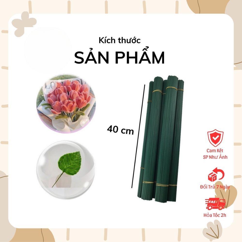 100 Cành Kẽm cắm hoa sáp BESTIEE0797, hoa handmade dài 40cm DIY