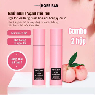 Combo 2 lăn khử mùi Hobebar giúp lăn nách khử mùi ngăn mồ hôi và dưỡng trắng vùng da dưới cánh tay mang lại sự tự tin