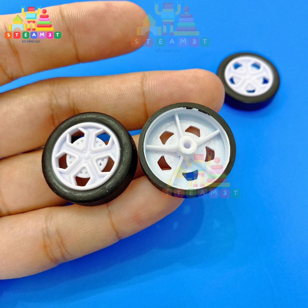 Bộ 4 Bánh Xe Mini 26mm Kèm 2 Trục 8cm, DIY Học STEAM - LK0537