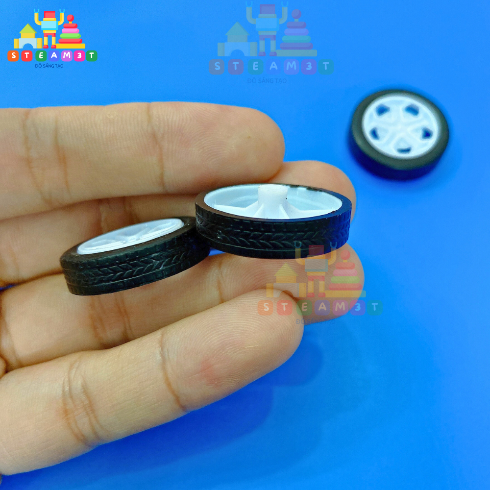 Bộ 4 Bánh Xe Mini 26mm Kèm 2 Trục 8cm, DIY Học STEAM - LK0537