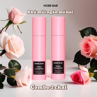 Combo 2 lọ lăn khử mùi hobebar hương sâm panh đào trắng ngăn tiết mồ hôi, tạo hương thơm cho cơ thể giúp bạn tự tin hơn