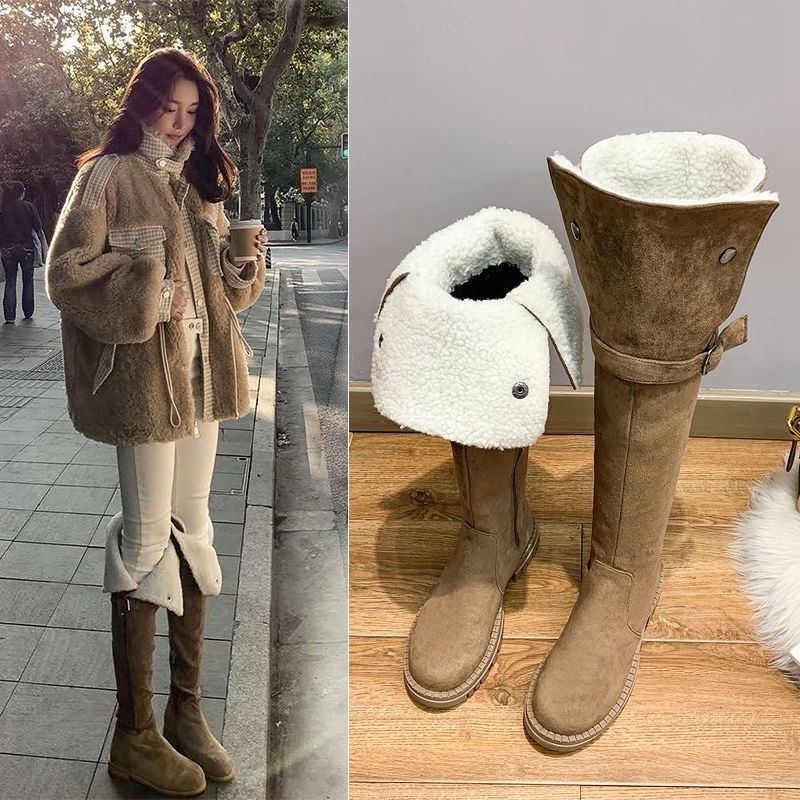 👢👢 Boot Đùi Da Lộn Lót Lông Cừu Mùa Đông Siêu Hót Cho Nữ👢👢