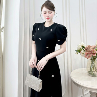 Đầm Thiết Kế MAY M33 Chất Liệu Trượt Dior Đính Đá - Đầm Dự Tiệc Sang Trọng Chuẩn MAY