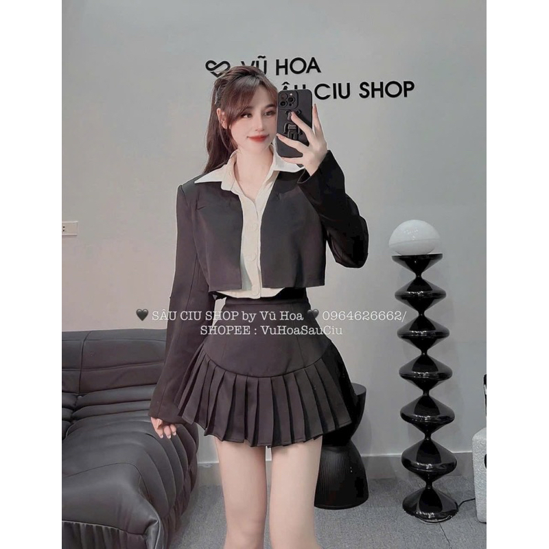 Set vest + cv xếp ly