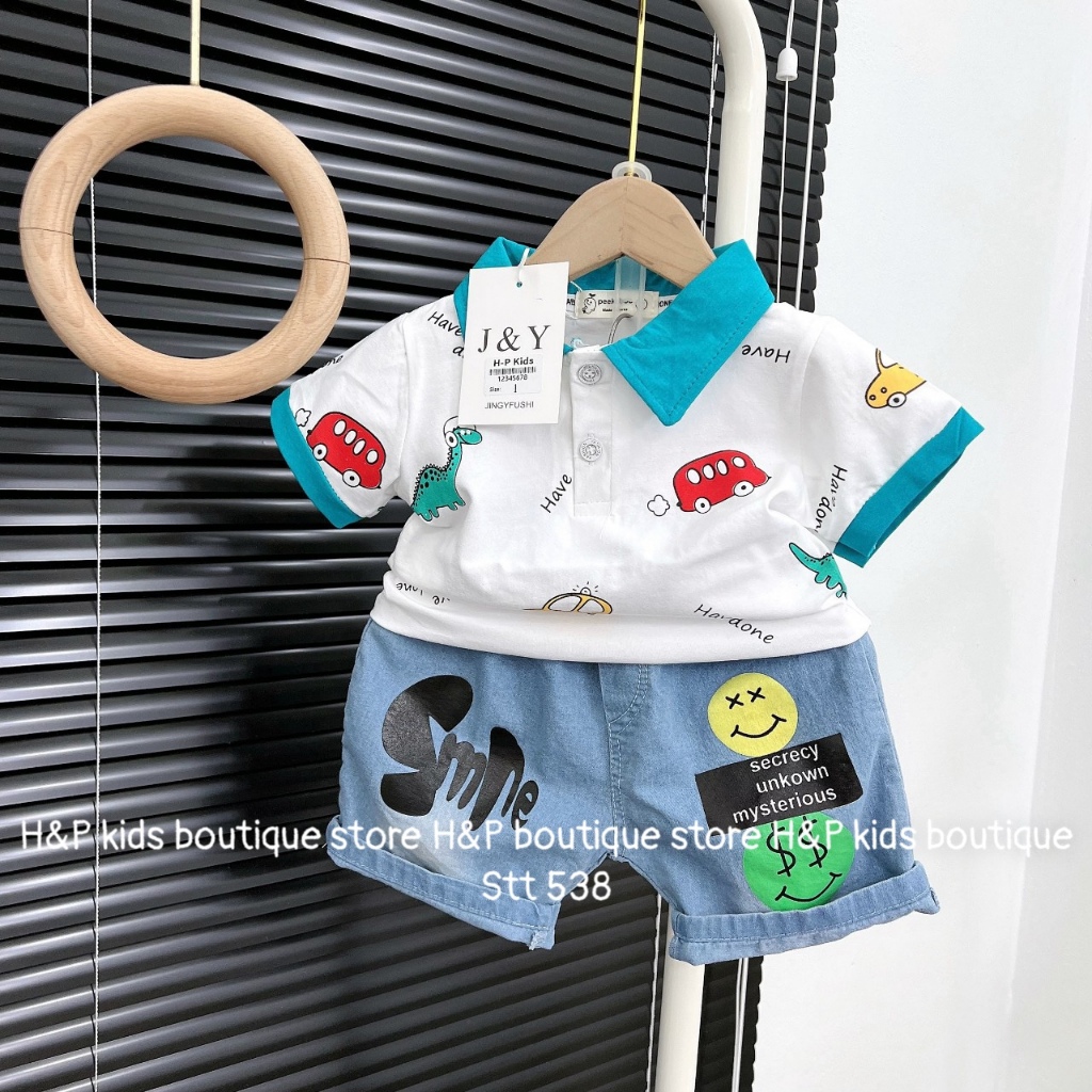 SALE 380_Bộ bò siêu ngầu cho bé 9-28kg, áo cotton, quần bò mềm (ẢNH THẬT)_Thoitrangbeyeu J&B kids