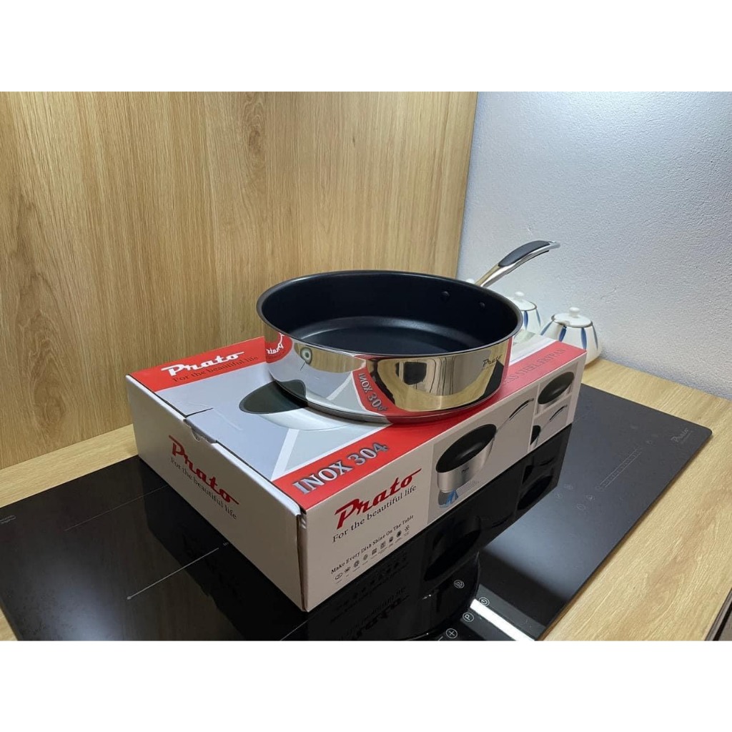 Chảo chống dính Chảo đáy từ PRATO Luxury Inox 304 đường kính 28cm