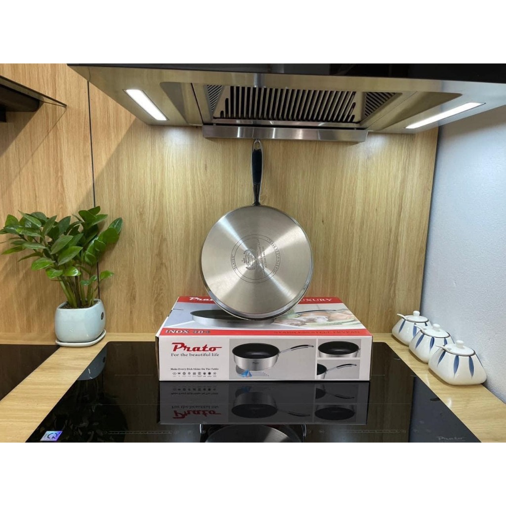 Chảo chống dính Chảo đáy từ PRATO Luxury Inox 304 đường kính 28cm