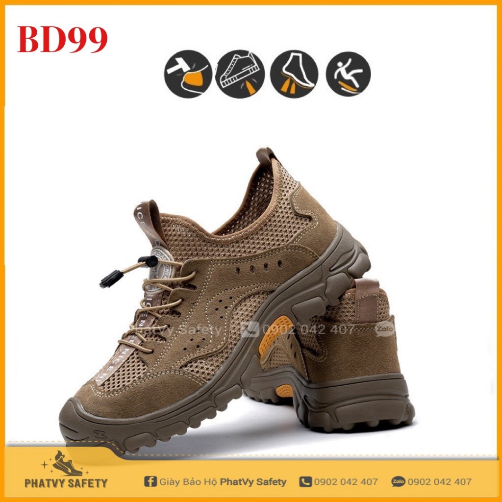 {Mũi Thép, Đế Lót Kevlar} Giày Bảo Hộ Lao Động Da Bò Thời Trang BD_0099 Nhẹ Bền Đẹp Mũi Sắt Chống Đinh Va Đập Trơn Trượt
