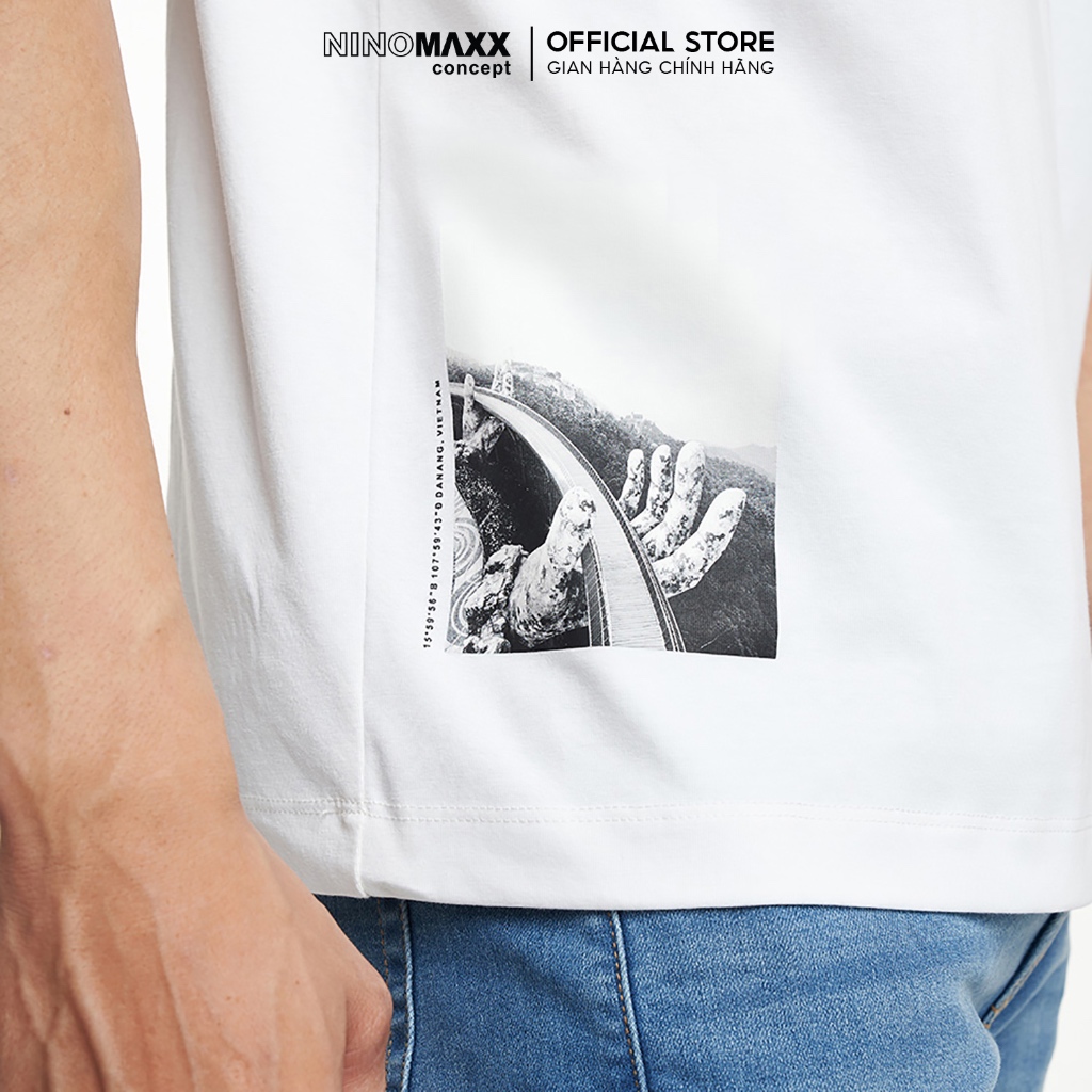 NINOMAXX Áo thun Graphic Nam vải Iscra phom oversize tay ngắn 2301043