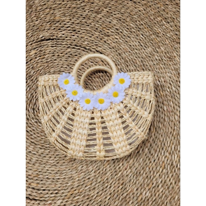 Kho sỉ túi cói lục bình vintage rẻ quạt chụp hình đi biển cho chị em sang xịn 25x 18x 9