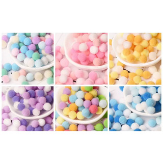 Pom pom trang trí, quả bông tròn 10mm trang trí, nhiều màu sắc.