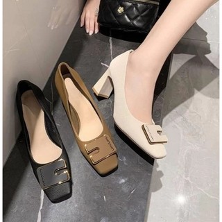 Giày Gót Vuông Công Sở Da mềm Cao Cấp