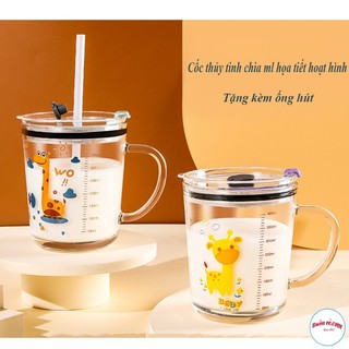 Cốc/ly thủy tinh ml kèm ống hút/cốc sứ có nắp