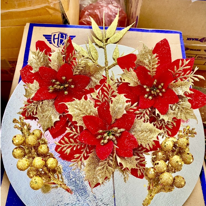 Sét hoa trang trí 💥 HOA LOẠI TO, MÂM 28CM 💥  Sét phụ kiện trang trí tháp bánh ,tháp bia ,nước ngọt t