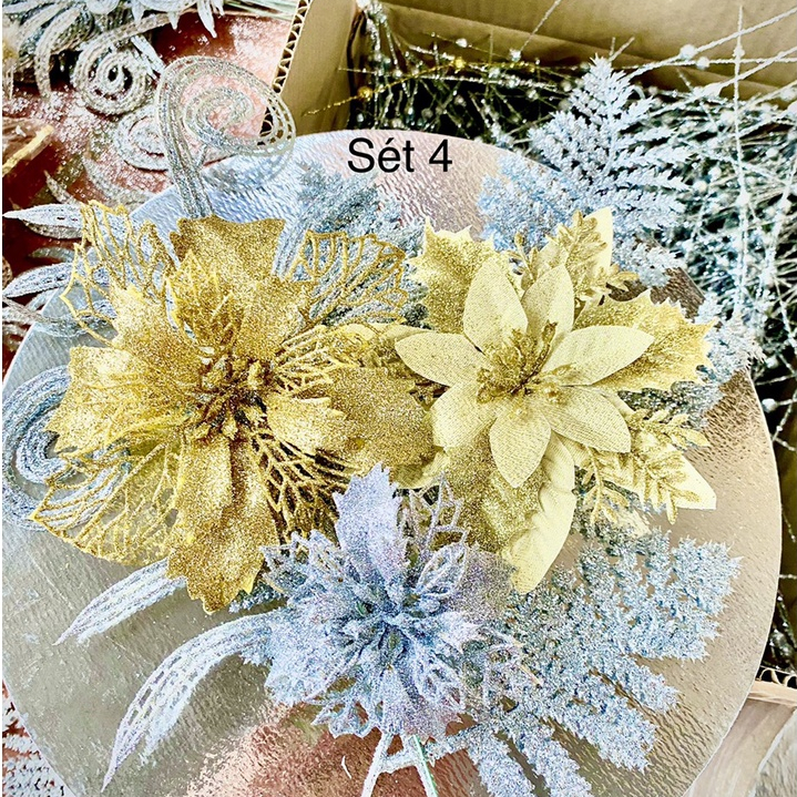 Sét hoa trang trí 💥 HOA LOẠI TO, MÂM 28CM 💥  Sét phụ kiện trang trí tháp bánh ,tháp bia ,nước ngọt t