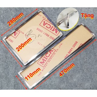 Khung Biển Số Ô Tô - Mẫu kích thước cũ - Viền INOX cao cấp Kiểu dẹp - [ Tặng Bulong, ốc vít ]