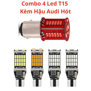 Combo 4 Led Xi Nhan T15 Siêu Sáng Kèm Hậu Audi Cực Hót Lắp Wave/Dream/Sirius/Futude/ Và Nhiều Dòng Xe Khác.