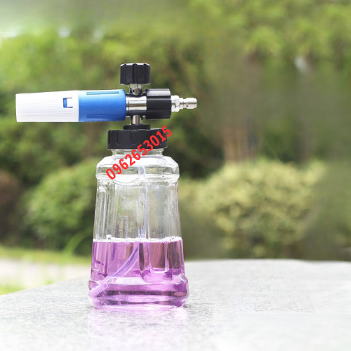 Bình xịt bọt tuyết INOX cao cấp 1L lắp máy rửa xe áp lực cao , máy rửa xe gia đình.