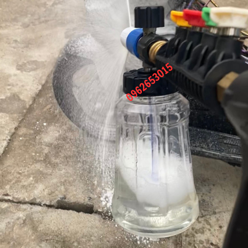 Bình xịt bọt tuyết INOX cao cấp 1L lắp máy rửa xe áp lực cao , máy rửa xe gia đình.
