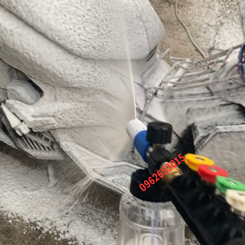 Bình xịt bọt tuyết INOX cao cấp 1L lắp máy rửa xe áp lực cao , máy rửa xe gia đình.