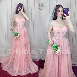 Đầm maxi mặc cưới TRIPBLE T DRESS cho dâu đi bàn siêu xinh - Size S/M/L