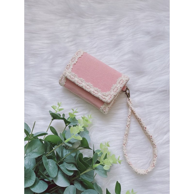 🌸Mẫu ví cài thẻ mini ( size 12 cm ) phối ren tiểu thư Handmade 🌸