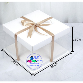 COMBO 2 HỘP MICA ĐỰNG BÁNH 3 CHI TIẾT SIZE 26 - CAO 17 (2113.015)