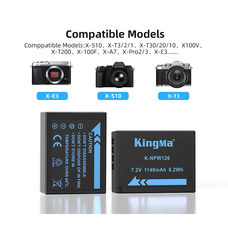 Pin và sạc máy ảnh FujifilmX-E4 3 XT1 XT2 XT3 XT30 XT20 XT10 XPro1 2 3 XH1 XS10 XA7 XA5 XA3 XA1 XM1 Fujifilm W126 W126s