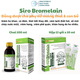 Siro Ho, sổ mũi Bromelain - Dùng được cho phụ nữ mang thai và cho con bú
