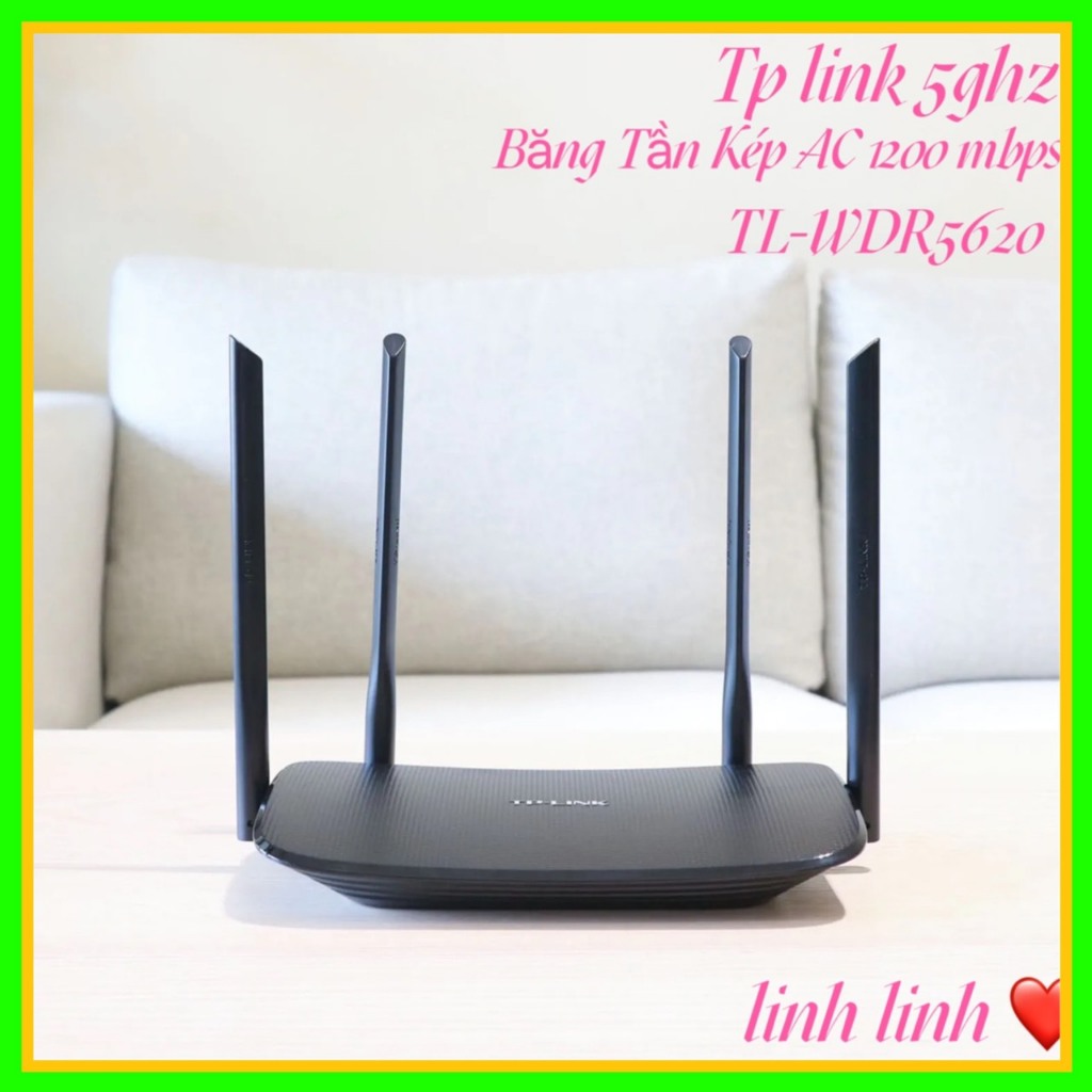 Tp Link AC 1200Mbps - TL-WDR 5620 Tốc Độ Cao 5ghz,Băng Tần Kép, 4 Râu, Hàng Mới Có Sẵn, Linh Wifi