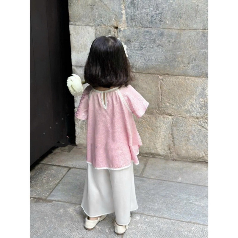 Bộ lụa bà ba/ cách tân đi chùa cho bé