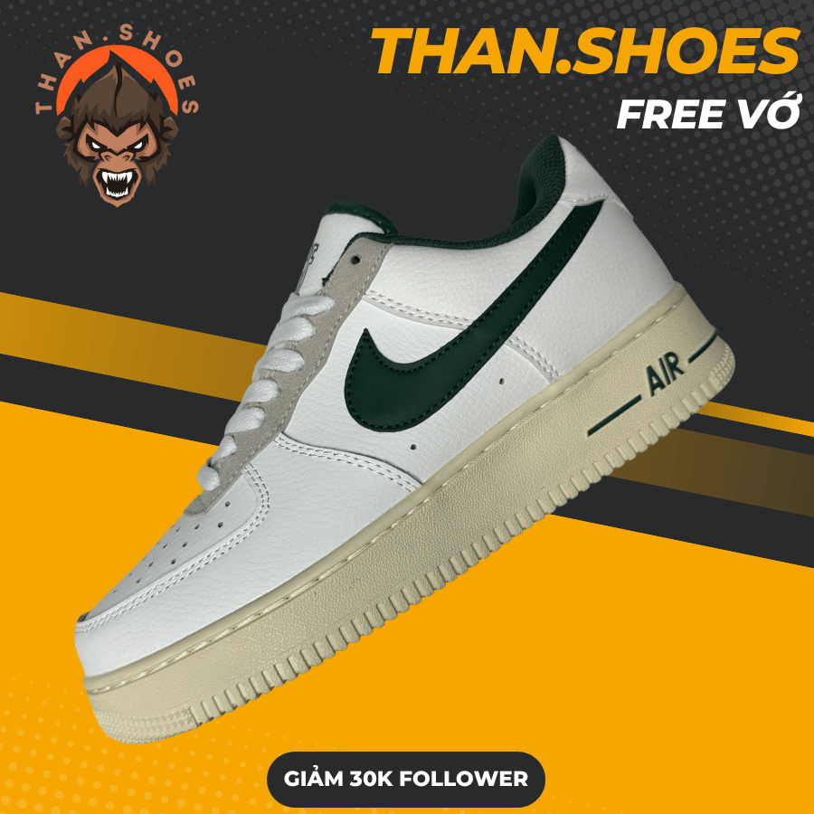 Giày AF1 Low 07 LX Gorge Green, AF1 Trắng Móc Xanh Rêu - Than.Shoes