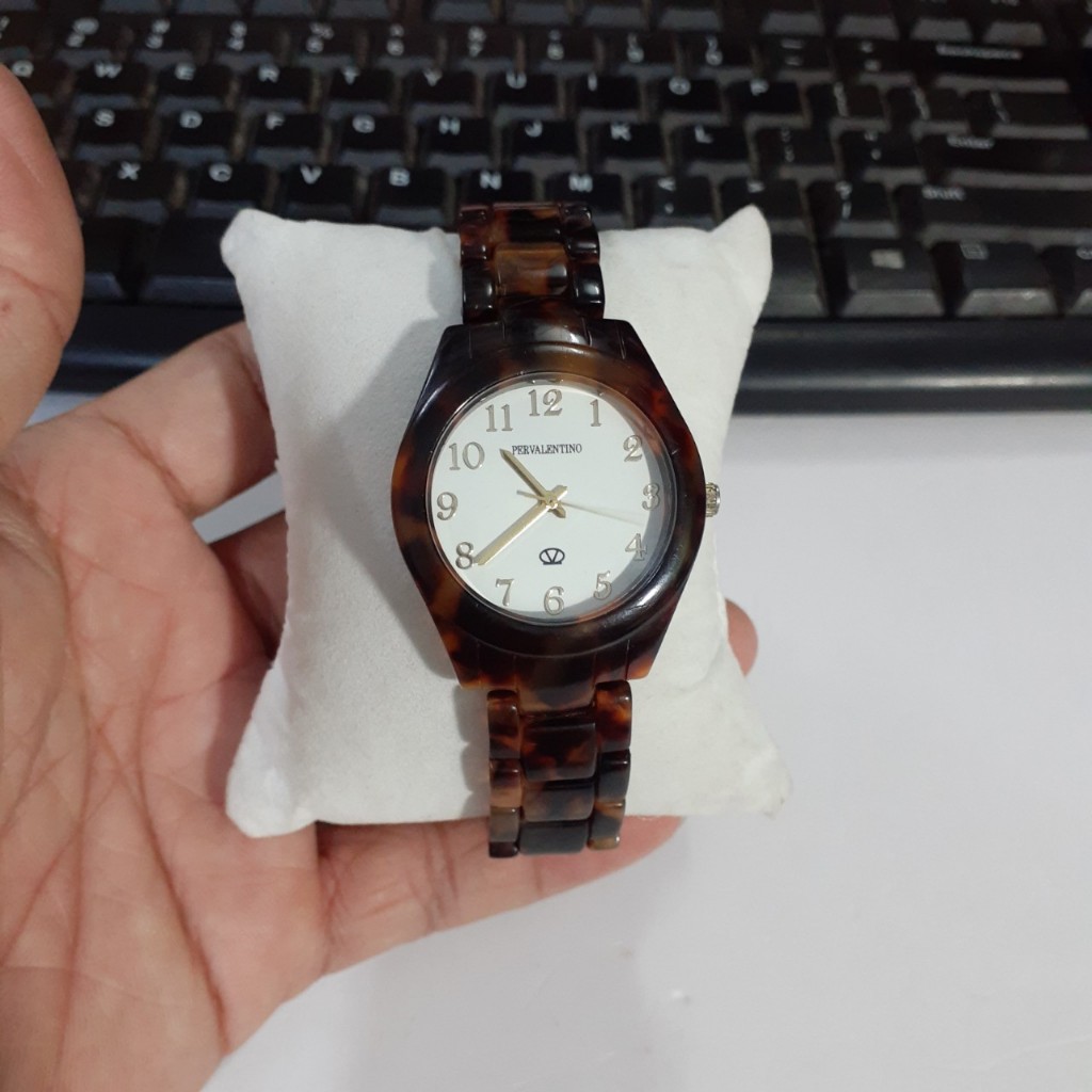 Đồng hồ nam nữ Pervalentino đồi mồi second hand
