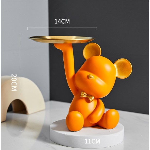 Tượng Gấu A8 Bearbrick Bê Khay Đựng Chìa Khóa/Mỹ Phẩm/Trái Cây/Bánh Kẹo Trang Trí, Quà Tặng, Trang Trí