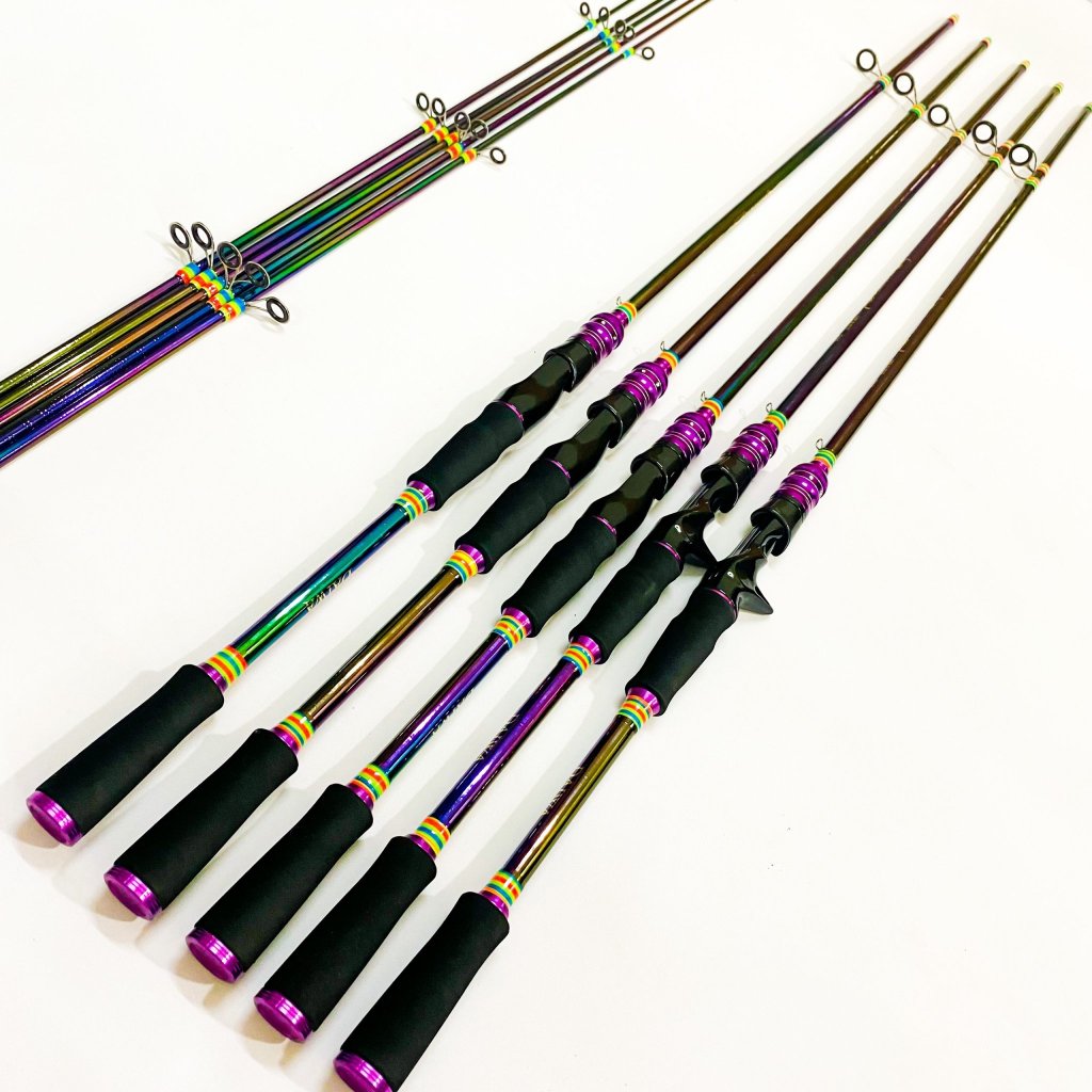 Cần câu lure máy ngang và máy đứng CARBON TITAN  TOÀN THÂN