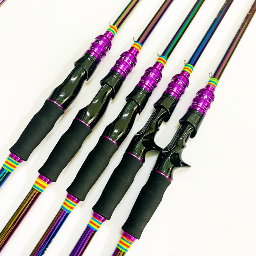 Cần câu lure máy ngang và máy đứng CARBON TITAN  TOÀN THÂN